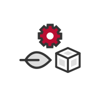 cube, leaf and configuration icon cube, leaf and configuration icon